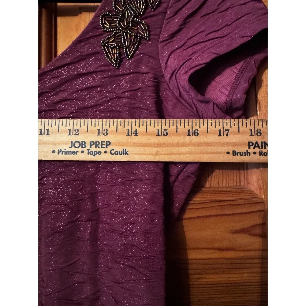 Free People Bodycon Dress S Purple Beaded Open Back Textured‎ Whimsigoth